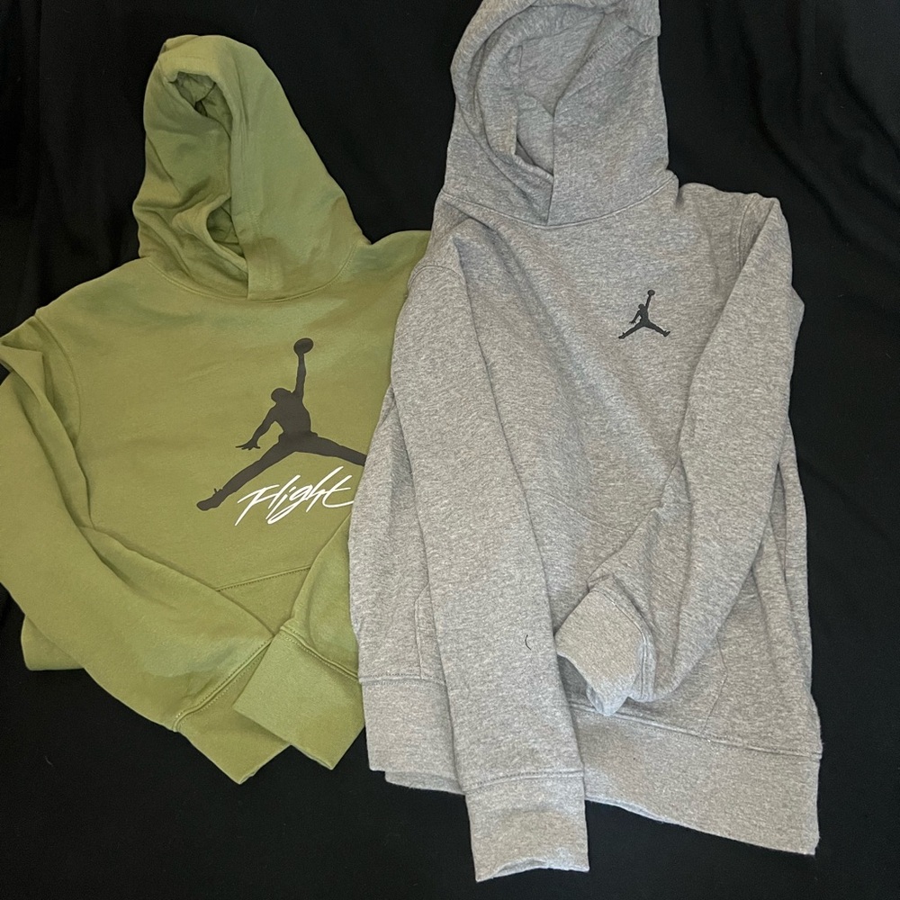 Jordan Hoodies in Olive and Heather Gray